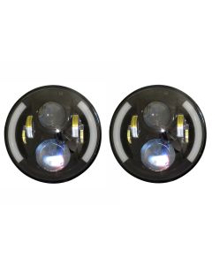 QUAKE LED HALO 7IN HEADLIGHTS JK CJ TJ