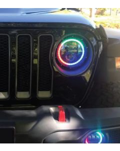 Quake LED QTE914 RGB Halo 9" LED Headlight Kit for 18-20 Jeep Wrangler JL & Gladiator JT