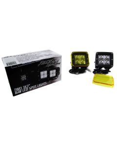 Street Series 3x3in 16W 4-LED Cube Spot Lights  w/ Amber Cover (Sold as Pair)