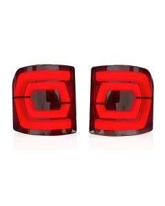 Race Sport Lighting RSJTTLC Flush Mount Double-C Style Plug N Play LED Tail Lights with Smoked Lens for 20-25 Jeep Gladiator JT