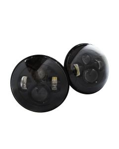 Race Sport Lighting  Blacked Out Face 7in LED Projector Conversion Kit (4x10W) for 76-18 Jeep CJ-7, Wrangler TJ & JK
