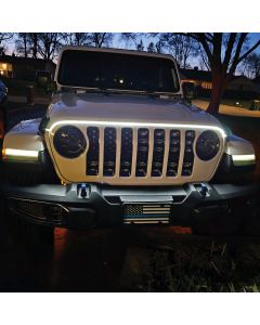 Race Sport Lighting HOODKIT2 LED Knight Rider Scanning Hood Brow DRL Flex Cool White Kit 