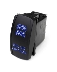 LED Rocker Switch w/ Blue LED Radiance (Dual LED Light Bar)