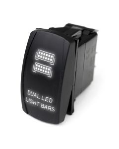 LED Rocker Switch w/ White LED Radiance (Dual LED Light Bar)