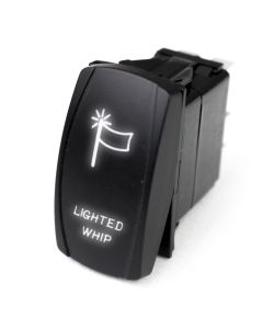 LED Rocker Switch w/ White LED Radiance (Lighted WHIP)