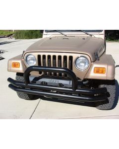 Rampage Products 8620 Front Bumper with Hoop in Black for 76-06 Jeep CJ-5, CJ-7, CJ-8 Scrambler, Wrangler YJ, TJ & Unlimited