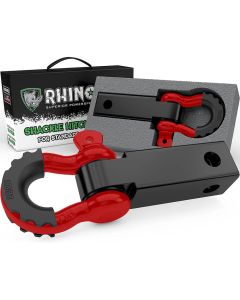 RHINO USA SHACKLE HITCH RECEIVER W/ D-RING (RED)