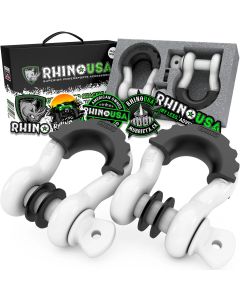 RHINO USA 3/4" D-RING SHACKLE SET (2-PACK)(WHITE)