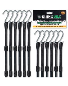 Rhino USA TD-BGHD12-BLK Heavy Duty Tarp Straps  