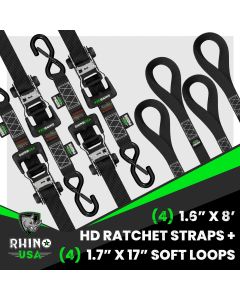 Rhino USA  1.6" x 8' Heavy Duty Ratchet Tie-Down 