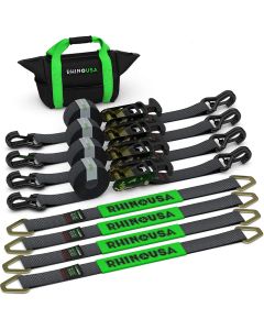 Rhino USA  2" x 8' Vehicle Tie-Down Kit (J-Hooks) 