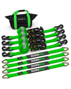 RHINO USA HEAVY DUTY VEHICLE TIE DOWN KIT- GREEN