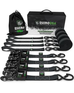 Rhino USA  1.6" x 15' Heavy Duty Ratchet Tie-Down - 4-Pack 