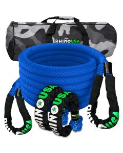 RHINO USA 7/8" X 30' KINETIC ROPE RECOVERY KIT W/SOFT SHACKLES (BLUE)