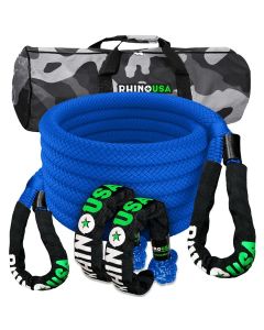 RHINO USA 7/8" X 30' KINETIC ROPE RECOVERY KIT W/SOFT SHACKLES (BLUE)