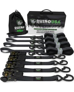 Rhino USA  Medium Duty 1" x 15' Ratchet Tie-Down Set 