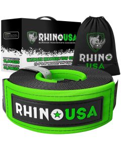 RHINO USA RECOVERY TOW STRAP 3INX30FT (BLACK)