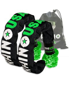 RHINO USA SYNTHETIC SOFT SHACKLE (2PK 3/8"X22") (GREEN)