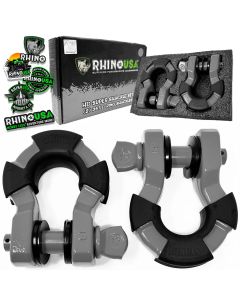 RHINO USA 8T SUPER SHACKLE 2-PACK (GRAY)