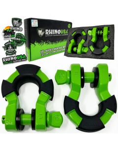 RHINO USA 8T SUPER SHACKLE 2-PACK (GREEN)