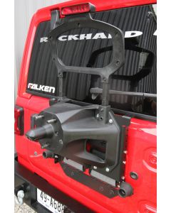Rock Hard 4X4 RH-90347 Adjustable Spare Tire Carrier with CB Antenna Mount for 18-19 Jeep Wrangler JL