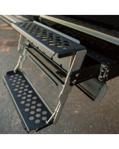 R-STEP 9 Inch Wide For 2020-2023 Jeep Gladiator Bed Step Attachment Brackets Passenger Side Behind Rear GAS MOTOR Tire Rock Slide Engineering