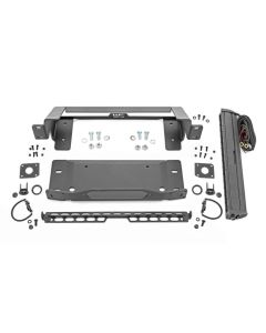 High Winch Mount | All Models | 20 Inch Black Single Row LED  | Ford Bronco 4wd (2021-2022)