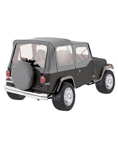 Crown Automotive  Replacement Soft Top with Clear Windows for 88-95 Jeep Wrangler YJ with Half Steel Doors