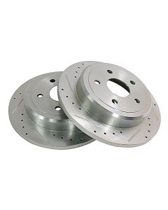 Crown Automotive RT31004 Drilled and Slotted Rear Brake Rotor Set  for 05-10 Jeep Grand Cherokee WK and Commander XK
