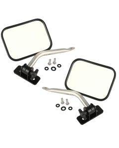 Rugged Ridge 11026.12 Stainless Steel Rectangular Quick Mirrors for 97-18 Jeep TJ, JK & Unlimited