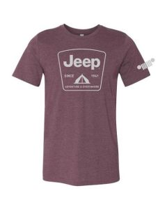 JEEP TENT BADGE T SHIRT BURGUNDY M