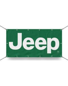 Banner - Jeep Text  Green 24in x 48in