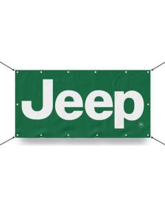 Banner - Jeep Text  Green 36in x 72in
