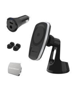 Scosche MPQ4WD-XTSP MagicMount Pro Charge 4 QI-Wireless Magnetic Smartphone/GPS Dash or Windshield Mount 