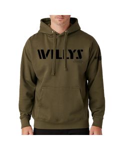 Jeep Merchandise  Mens Jeep Willys Hoodie Sweatshirt in Heather Jeep Green  