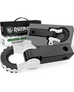 RHINO USA SHACKLE HITCH RECEIVER W/ D-RING (WHITE)
