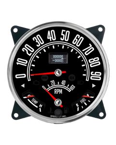 Speedhut R55-QG3T-CJ 5-1/2" Speedometer Cluster (0-90 MPH)  for 55-86 Jeep CJ-5, CJ-6, CJ-7 & CJ8