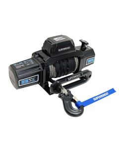SX12SR Winch, 12,000 lbs., 12 VDC, 3/8 in x 80 ft. synthetic rope, ergo handheld remote control, 6.0