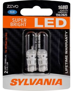 Sylvania 168BLED.BP2 #168B Blue Zevo LED Mini 2 Pack 