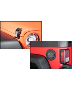 TACTIK  Hood Latch & Billet Aluminum Fuel Door Kit for 07-18 Jeep Wrangler JK