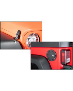 Tactik Hood Catch Locking Fuel Door Combo Black JK