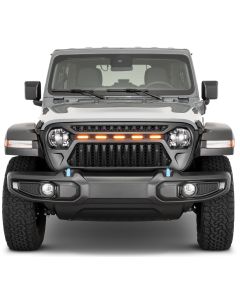 TACTIK  Reef Shark Grille with LED Running Lights for 18-25 Jeep Wrangler JL & 20-25 Jeep Gladiator JT w/o TrailCam