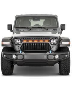 TACTIK  Reef Shark Grille with LED Running Lights for 18-25 Jeep Wrangler JL & 20-25 Jeep Gladiator JT w/o TrailCam