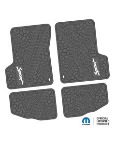 NGTT44045848- 97-02 JEEP TJ 2DR Front and Rear- Tire Tread/Scorched Earth Scene w/ SPORT Insert - Gray w/ White Insert