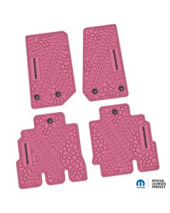 NGTT05024600 - 14-18 Jeep JKU 4 Dr Front and Rear -Tire Tread/Scorched Earth Scene w/ Wrangler Insert - Pink w/ Black Insert
