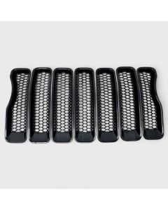 Trim Illusion ABS6522BLK Delete Grille Overlay in Gloss Black for 18-23 Jeep Wrangler JL 