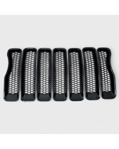 Trim Illusion ABS6522BLK Delete Grille Overlay in Gloss Black for 18-23 Jeep Wrangler JL 