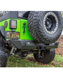 Turn Offroad JKRB-02 Rear Bumper with LED Light Pods & Recevier Hitch for 07-18 Jeep Wrangler JK