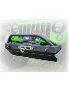 Turn Offroad JPFB-04 Front Stubby Bumper with Skid Plate for 07-26 Jeep Wrangler JK, JL & Gladiator JT