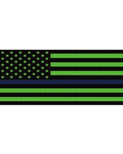 UTS JK BLK/GREEN BLUE LINE GRILLE INSRT